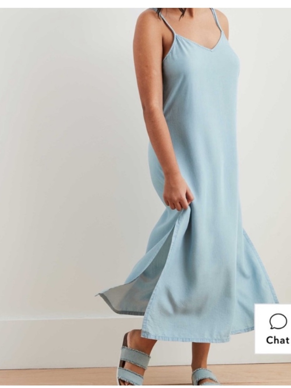 Aerie Women’s Chambray Spaghetti Straps Maxi Dress Size Medium